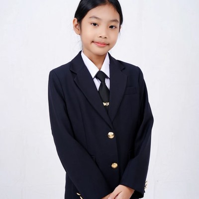Asian girl in school uniform