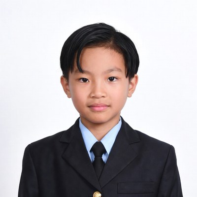 Asian boy in school uniform