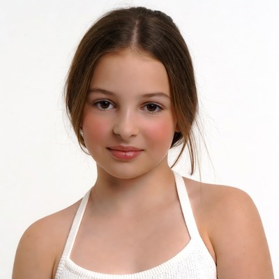 Young girl in white tank top