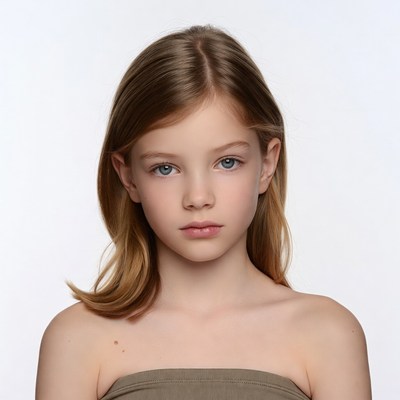 Young girl with long brown hair