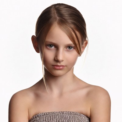 Young girl with bangs portrait