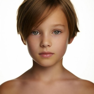 Young boy with short brown hair