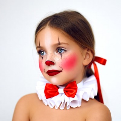Girl in clown makeup