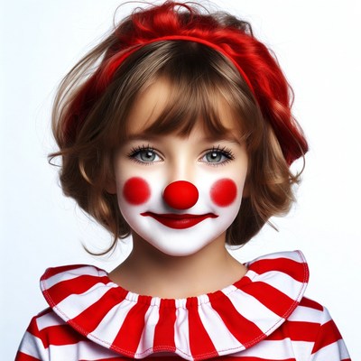 Girl in clown makeup