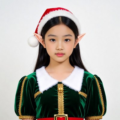 Asian girl in elf costume