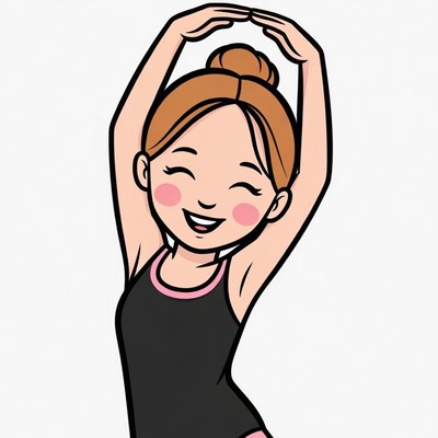 Ballerina stretching arms illustration