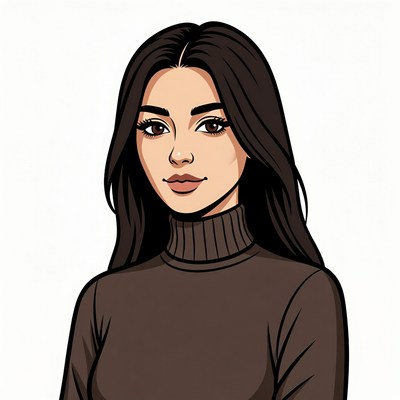 Asian woman in turtleneck sweater