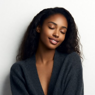 Beautiful African-American woman smiling softly