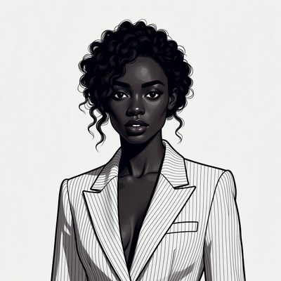 African woman in white blazer