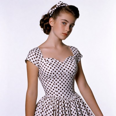 Teen girl in polka dot dress