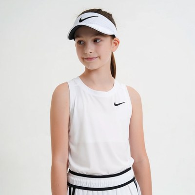 Girl in Nike tennis outfit