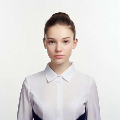 Young woman in white shirt