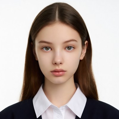 Teen girl in school uniform portrait
