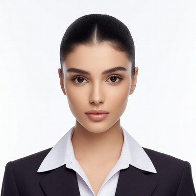 Beautiful woman in black suit