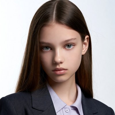 Teen girl in suit portrait