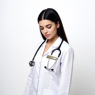 Beautiful woman doctor with stethoscope