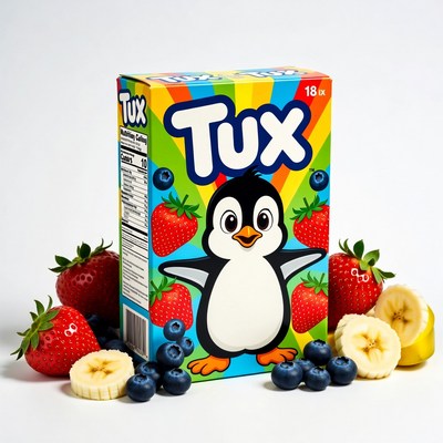 Tux Cereal Box with Fruits