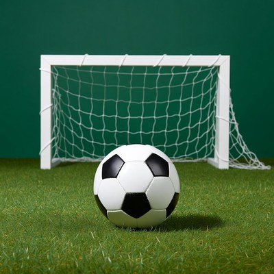 Soccer Ball in Front of Goal