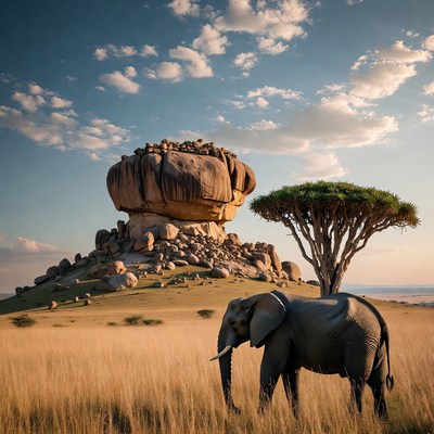 Elephant near Balancing Rock formation