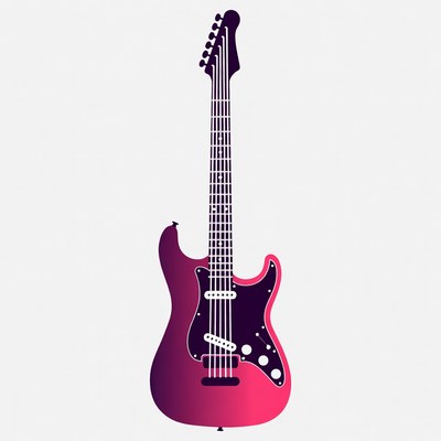 Purple Electric Guitar Illustration