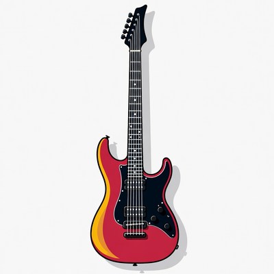 Red Electric Guitar Illustration