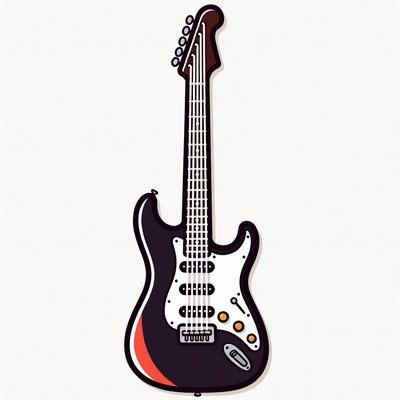 Black Electric Guitar Illustration