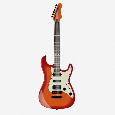 Red Electric Guitar Illustration