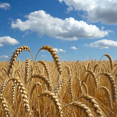 Golden Wheat Field Blue Sky