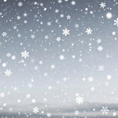 Snowflakes Falling on Gray Background