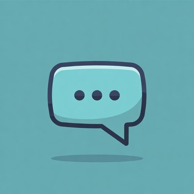 Blue speech bubble with ellipsis