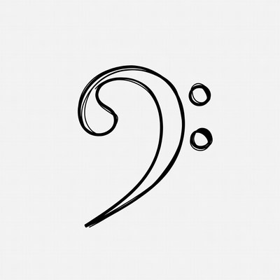 Hand-drawn Bass Clef Symbol