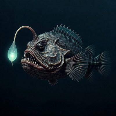Anglerfish with glowing lure
