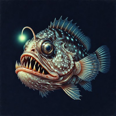 Anglerfish with glowing lure