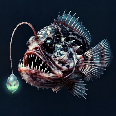 Anglerfish with glowing lure