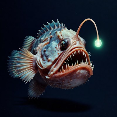 Anglerfish with glowing lure