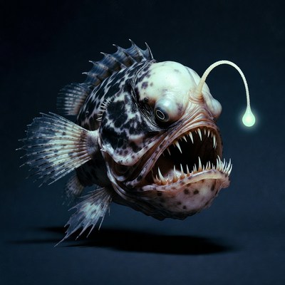 Anglerfish with glowing lure