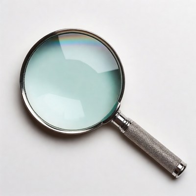 Magnifying glass on white background