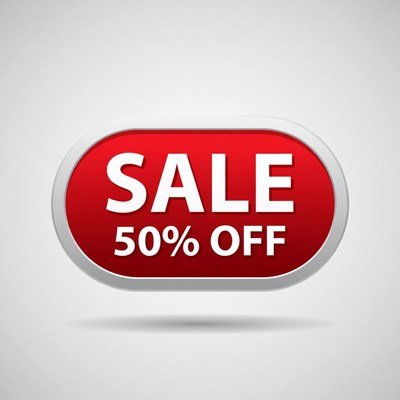 50% Off Sale Red Button