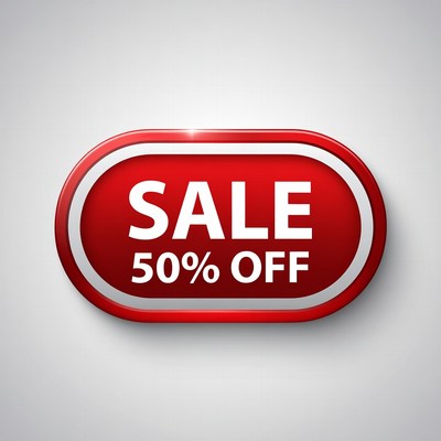 Red 50% Off Sale Badge