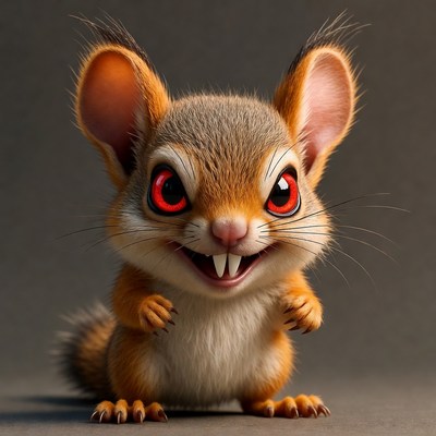 Cute squirrel with evil grin