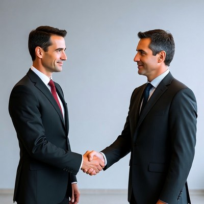Two businessmen shaking hands