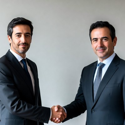 Two businessmen shaking hands