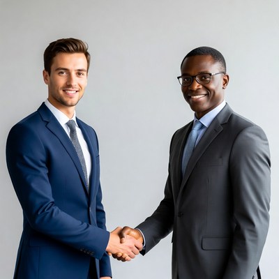 Two businessmen shaking hands