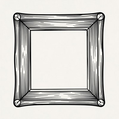 Wooden Picture Frame Illustration