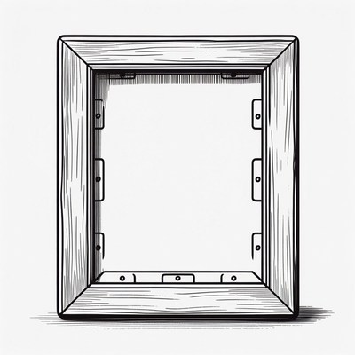 Empty wooden picture frame