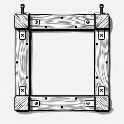 Wooden Frame with Bolts
