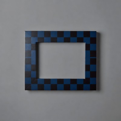 Blue Checkered Picture Frame