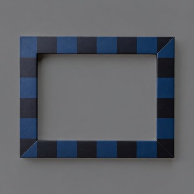 Blue and Black Plaid Picture Frame