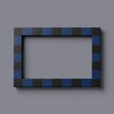 Black and Blue Plaid Picture Frame
