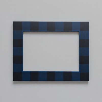 Navy Blue Plaid Picture Frame